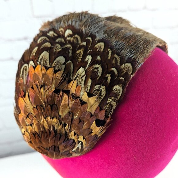 Vintage Linda Farrell Pheasant Fascinator Headband Hat main image 6